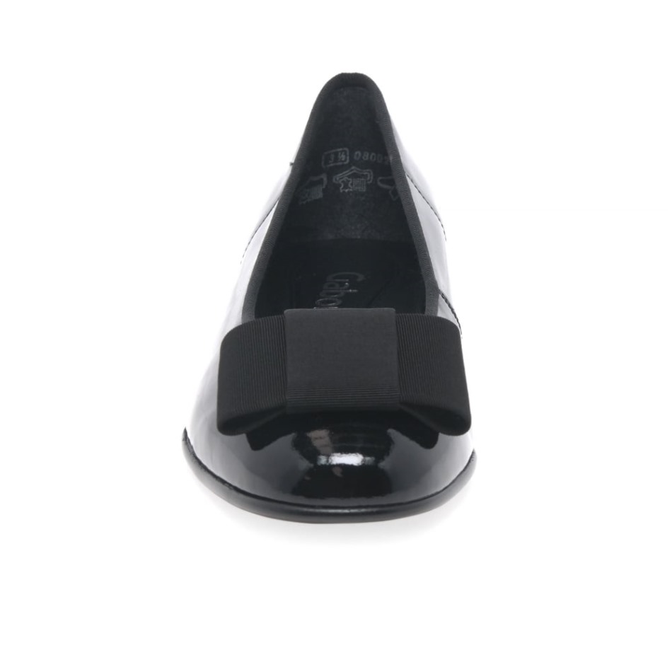 Gabor Verni Noir | Ballerines Exclusives Assist Pour Femme Avec Nœud